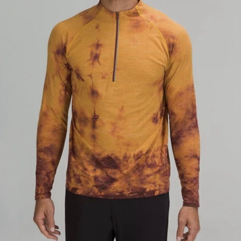 Lululemon | Metal Vent Tech Half-Zip 2.0 Marble Dye Soleil/Mulled Wine Sz M